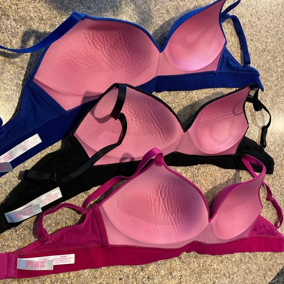 🔥Flash Sale🔥 3 Pink Victoria’s Secret Bras 36D Pink Blue and Black - Picture 8 of 17